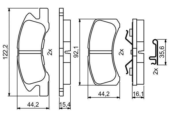 Brake Pad Set, disc brake - 0 986 494 878 BOSCH