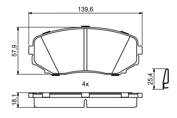 Brake Pad Set, disc brake - 0 986 494 879 BOSCH