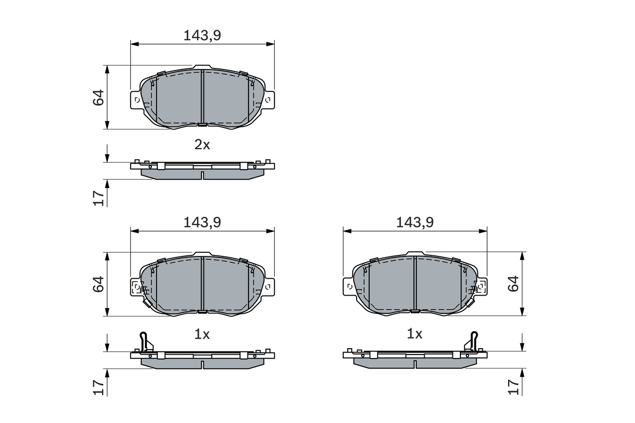 Brake Pad Set, disc brake - 0 986 494 882 BOSCH