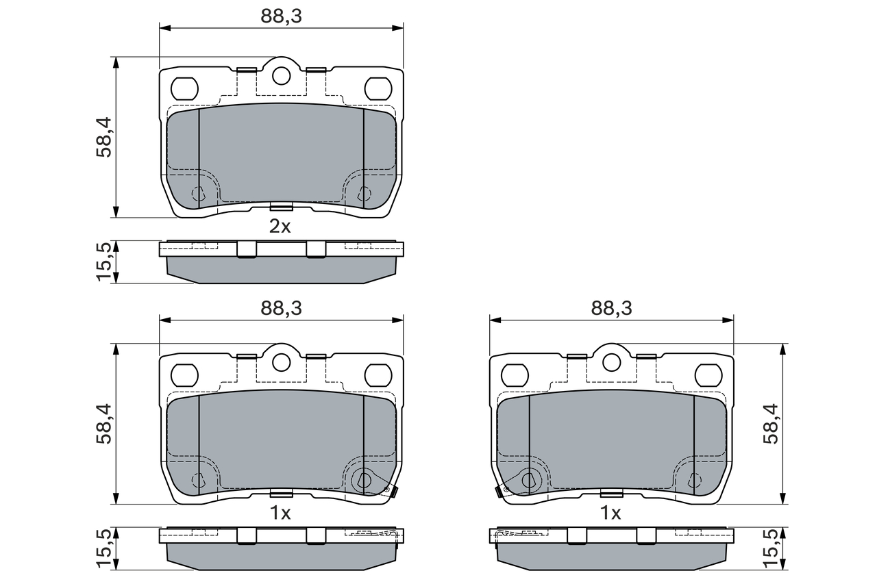 Brake Pad Set, disc brake - 0 986 494 891 BOSCH