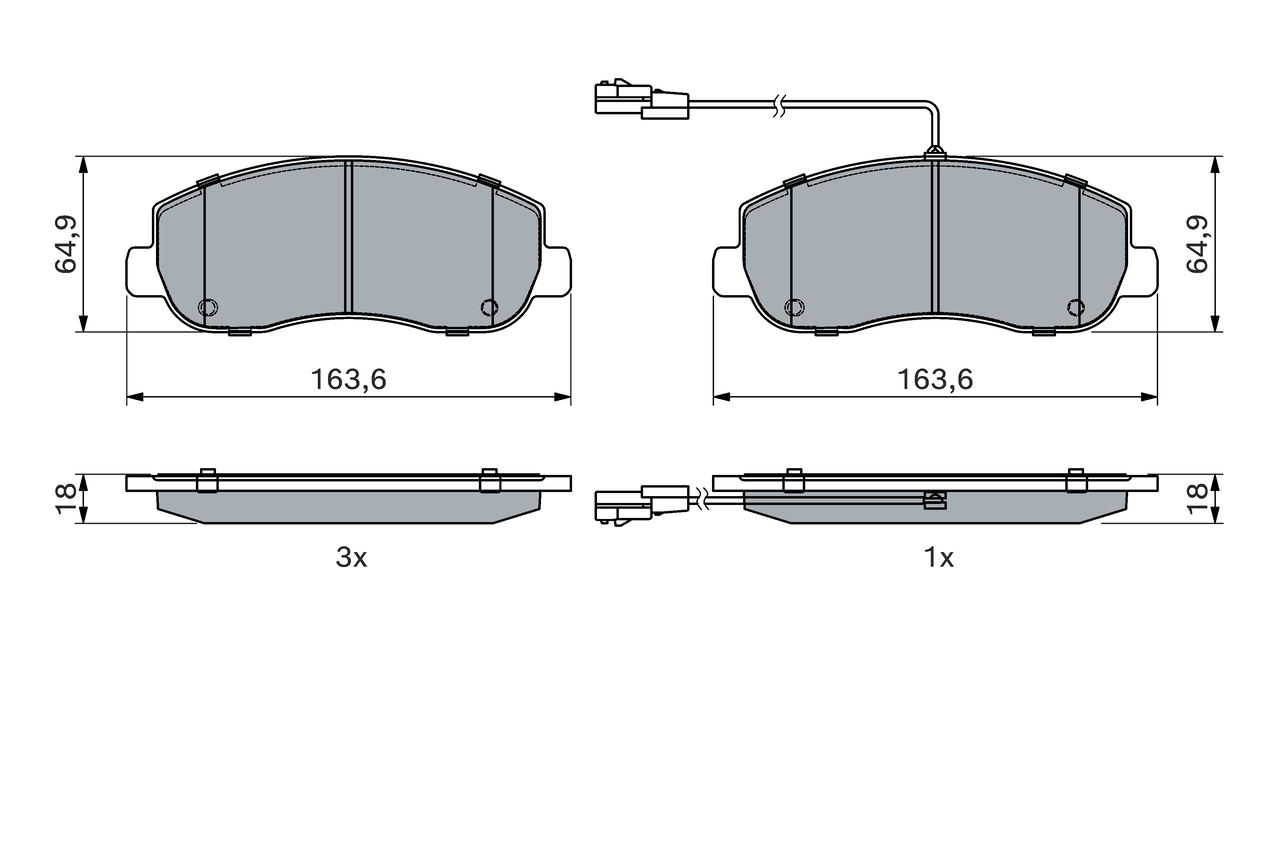 Brake Pad Set, disc brake - 0 986 494 894 BOSCH