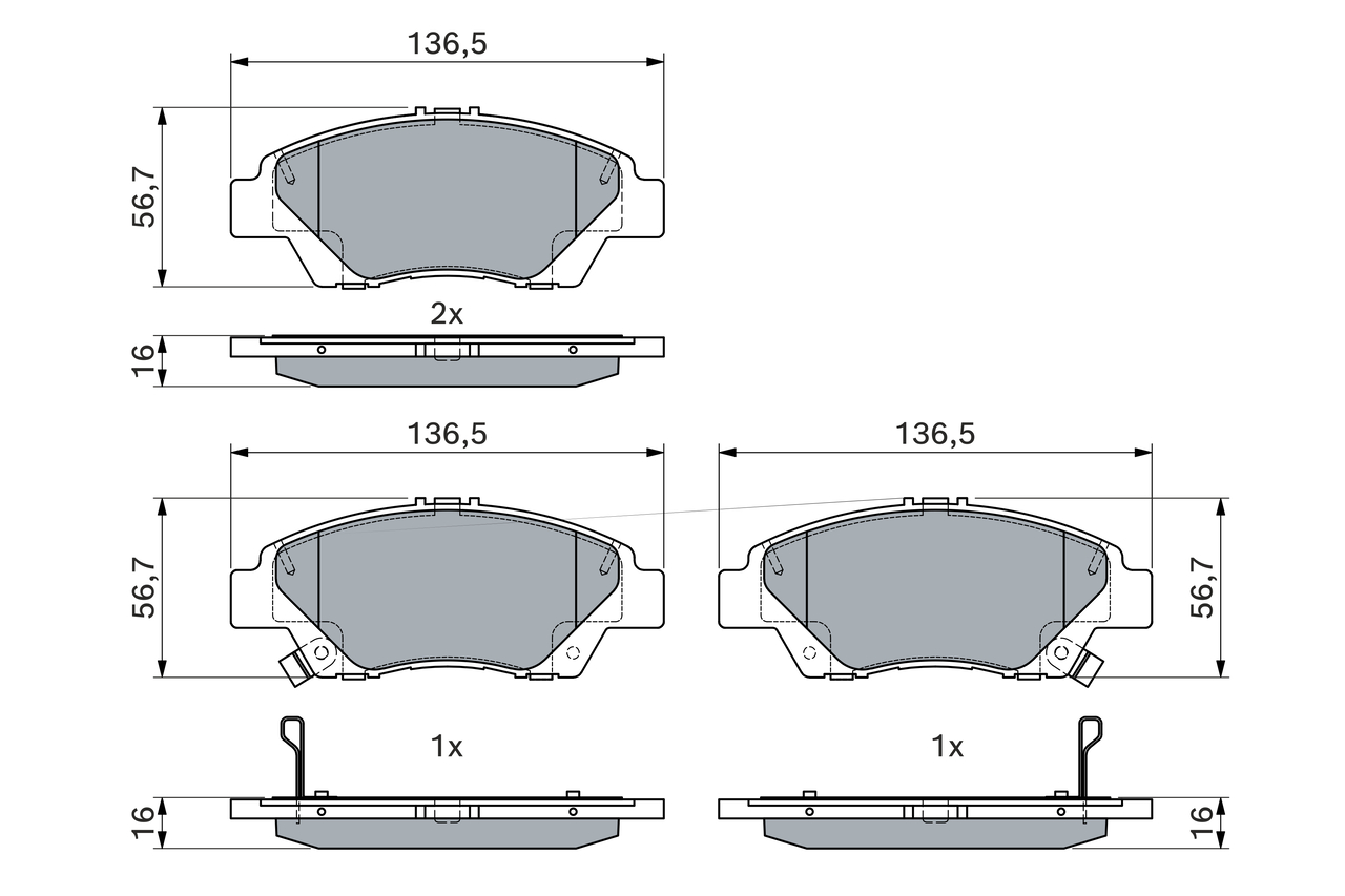 Brake Pad Set, disc brake - 0 986 494 896 BOSCH