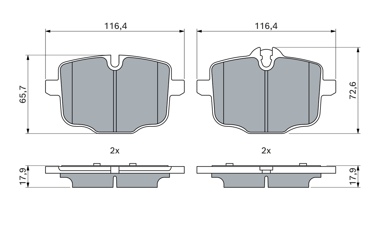 Brake Pad Set, disc brake - 0 986 494 900 BOSCH
