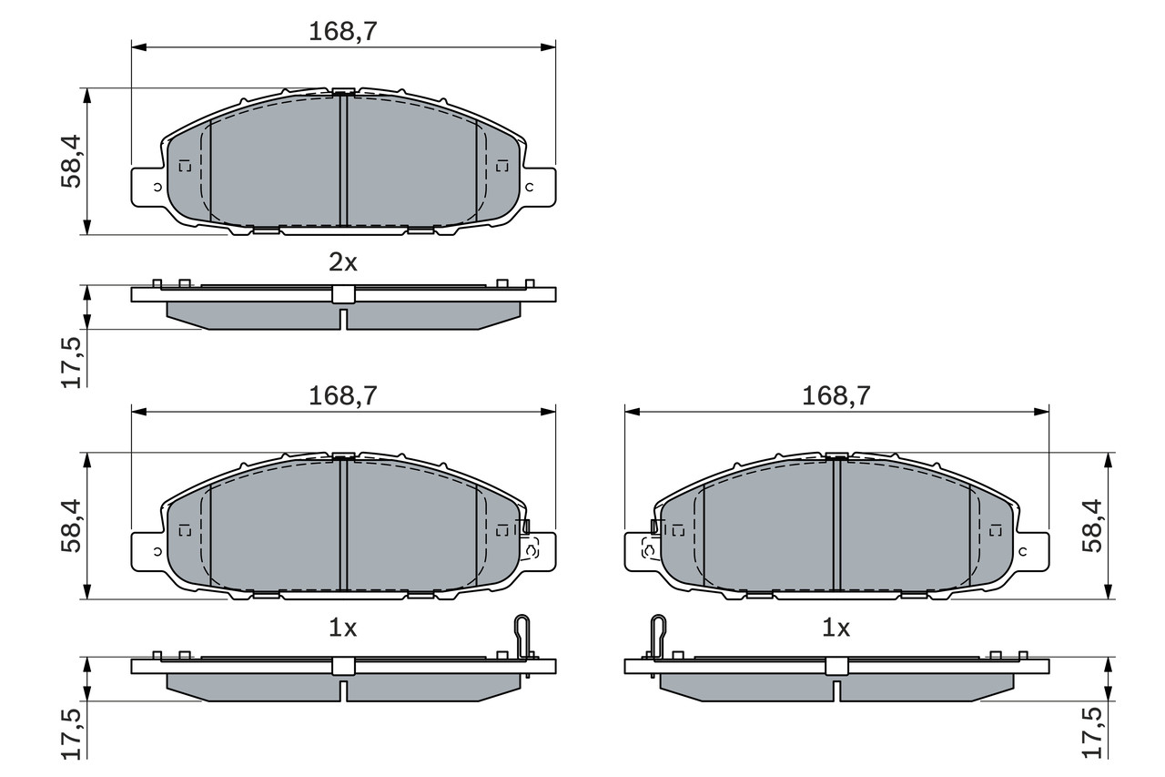 Brake Pad Set, disc brake - 0 986 494 901 BOSCH