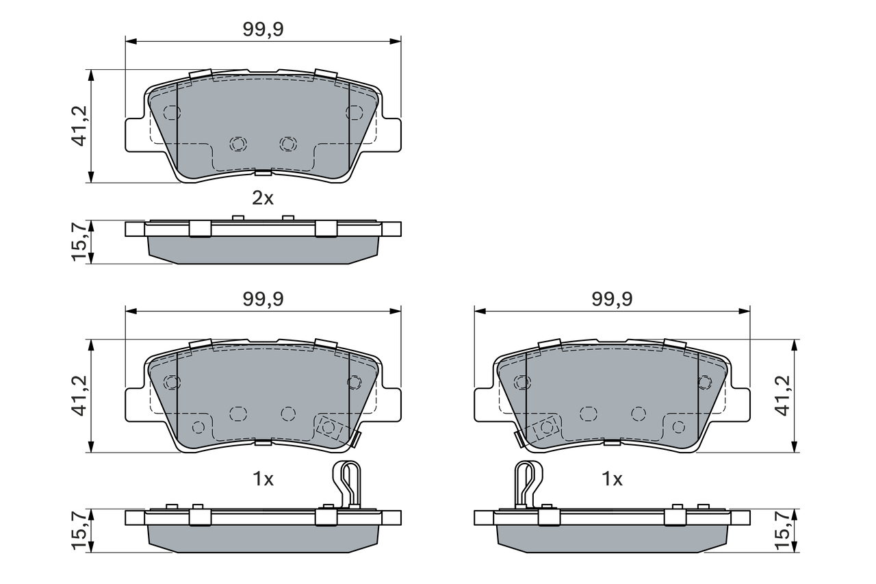 Brake Pad Set, disc brake - 0 986 494 908 BOSCH
