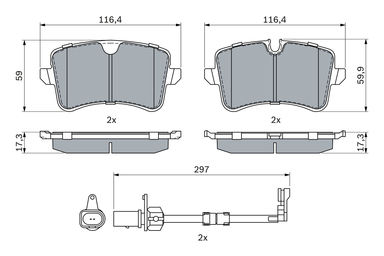 Brake Pad Set, disc brake - 0 986 494 915 BOSCH