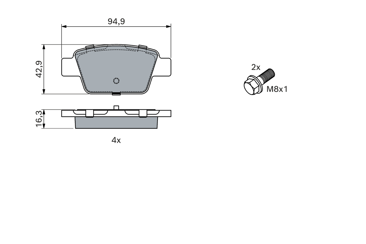 Brake Pad Set, disc brake - 0 986 494 926 BOSCH