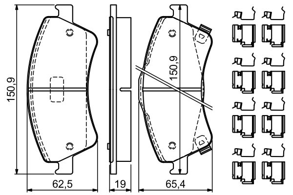 Brake Pad Set, disc brake - 0 986 494 932 BOSCH