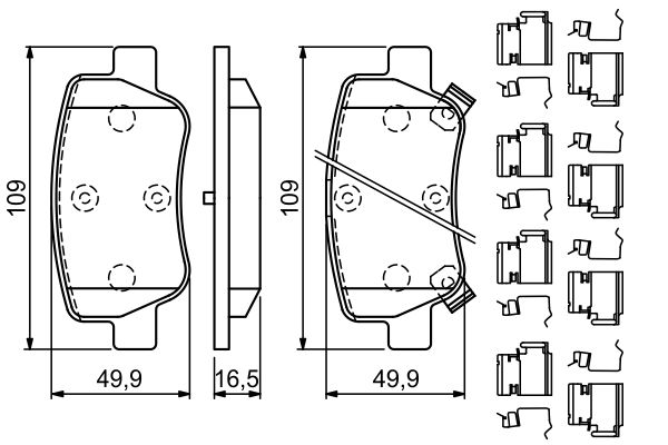 Brake Pad Set, disc brake - 0 986 494 933 BOSCH