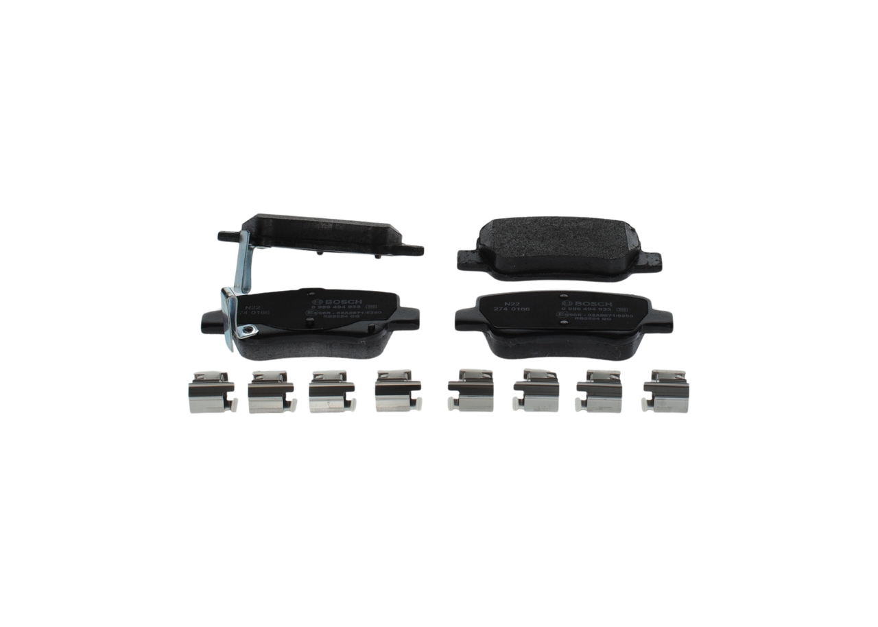 Комплект тормозных колодок, дисковый тормоз - 0 986 494 933 BOSCH