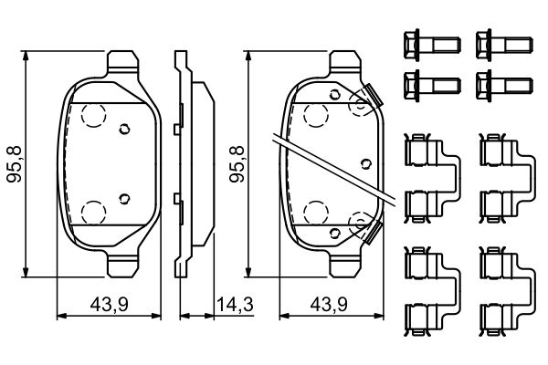 Brake Pad Set, disc brake - 0 986 494 935 BOSCH
