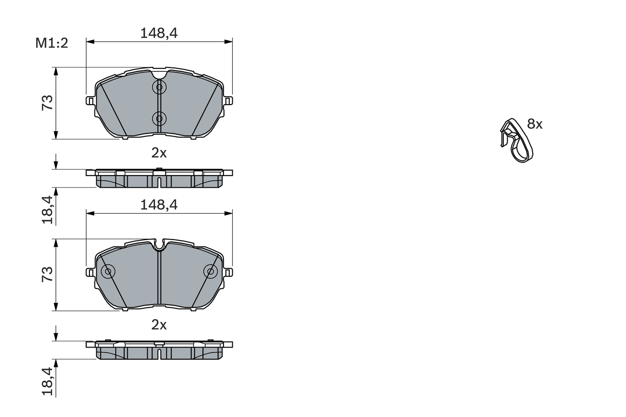 Brake Pad Set, disc brake - 0 986 494 946 BOSCH