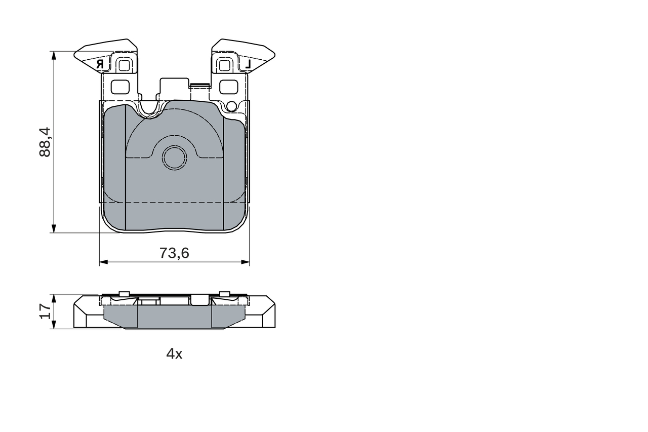 Brake Pad Set, disc brake - 0 986 494 948 BOSCH