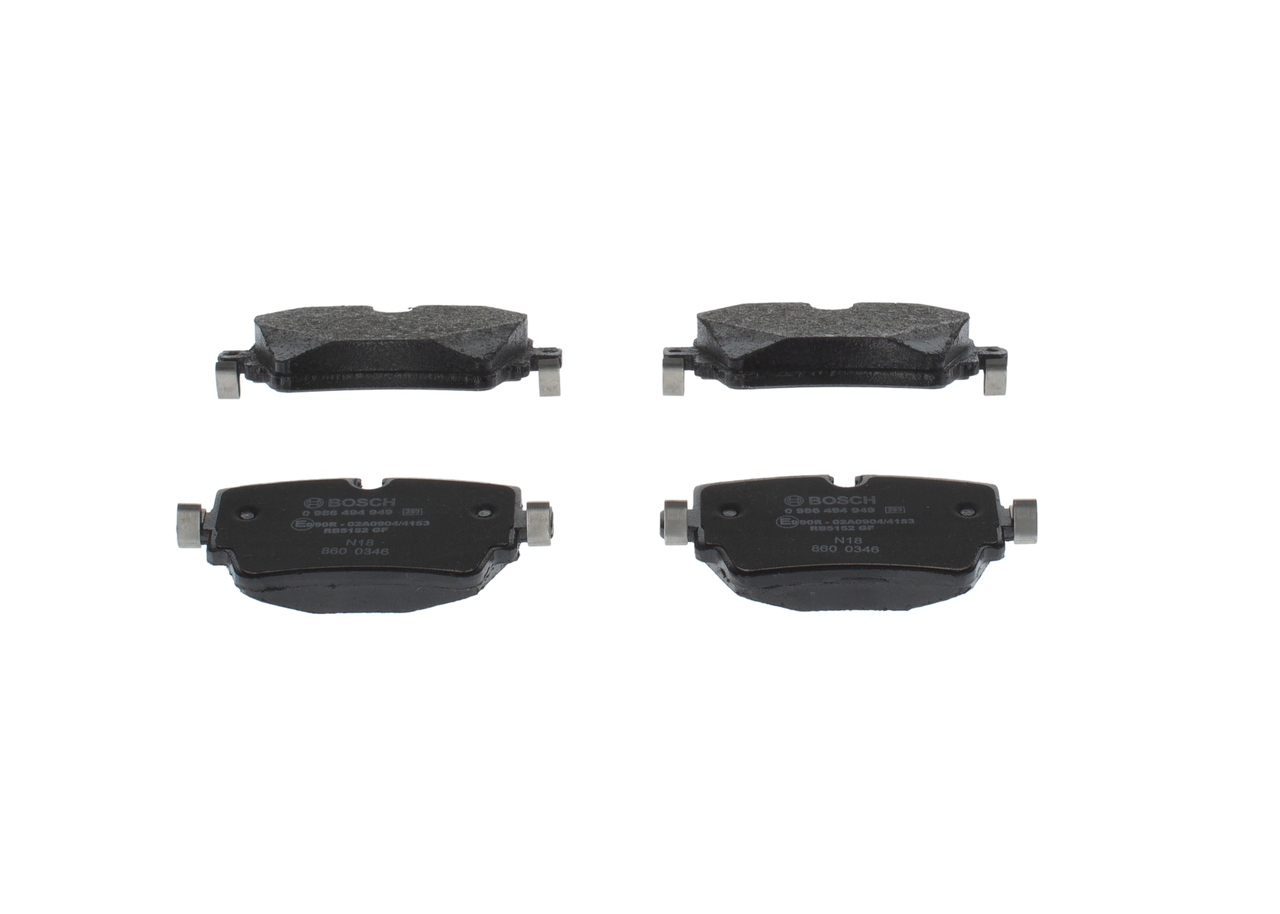 Brake Pad Set, disc brake - 0 986 494 949 BOSCH