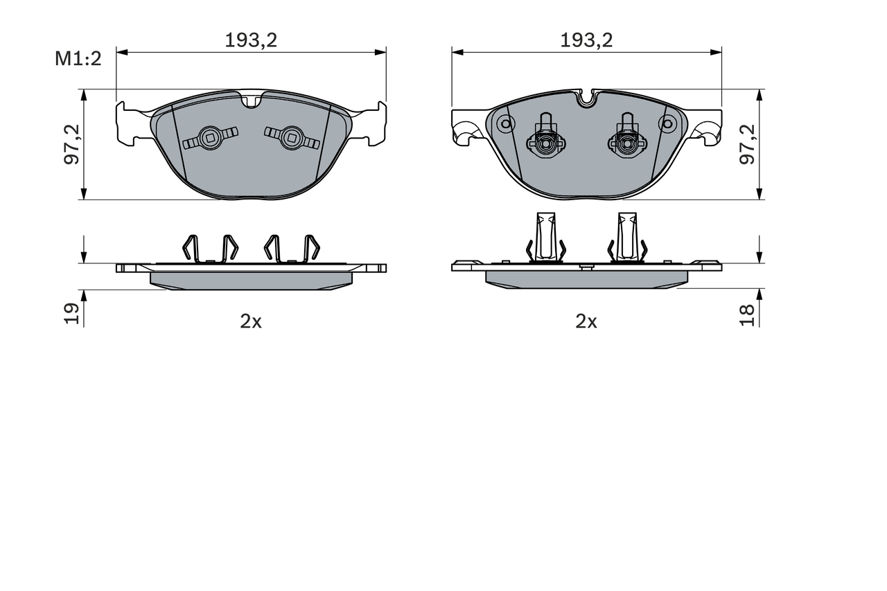 Brake Pad Set, disc brake - 0 986 494 955 BOSCH