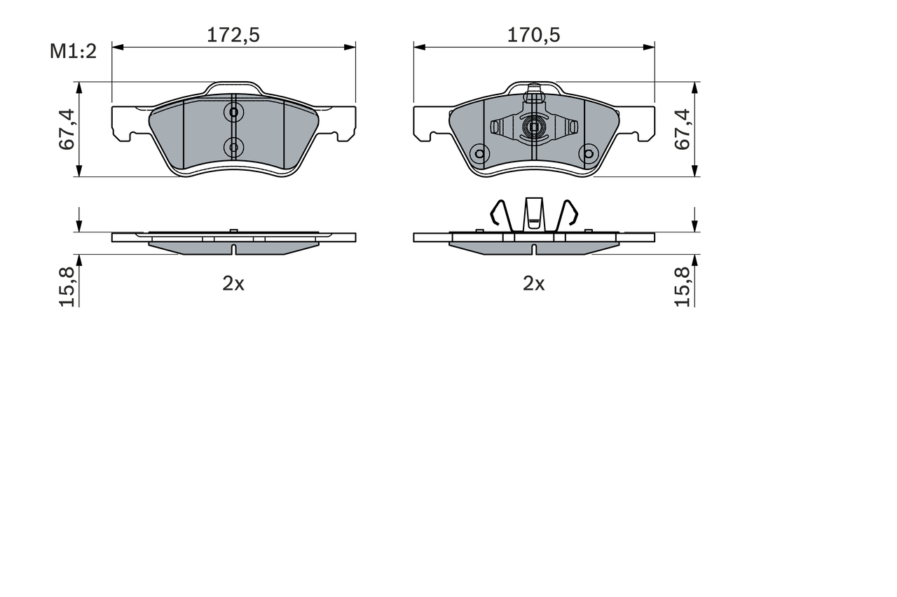 Brake Pad Set, disc brake - 0 986 494 960 BOSCH