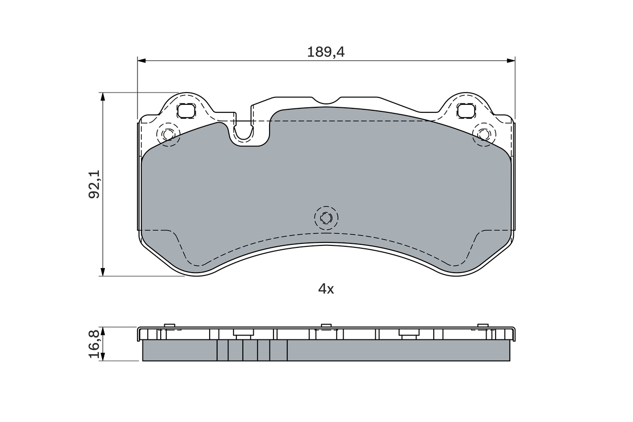 Brake Pad Set, disc brake - 0 986 494 970 BOSCH