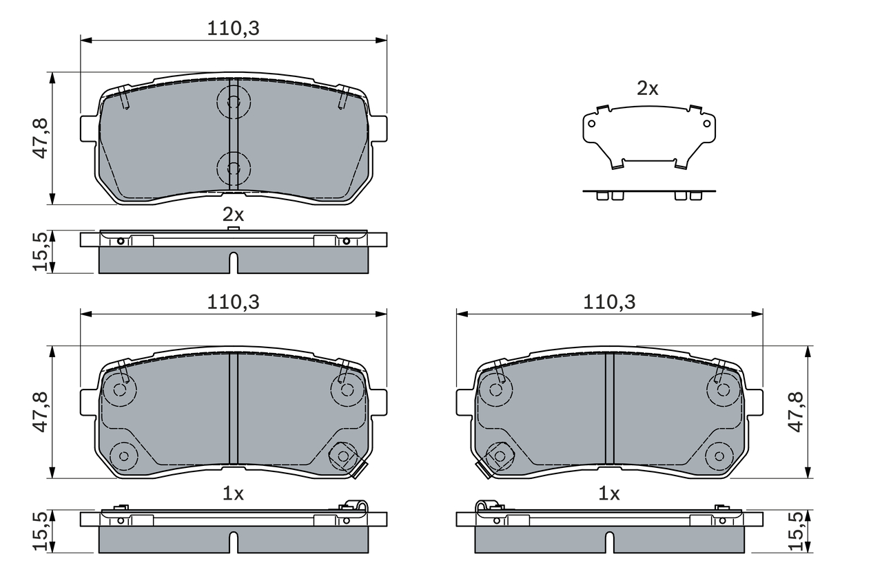 Brake Pad Set, disc brake - 0 986 494 971 BOSCH