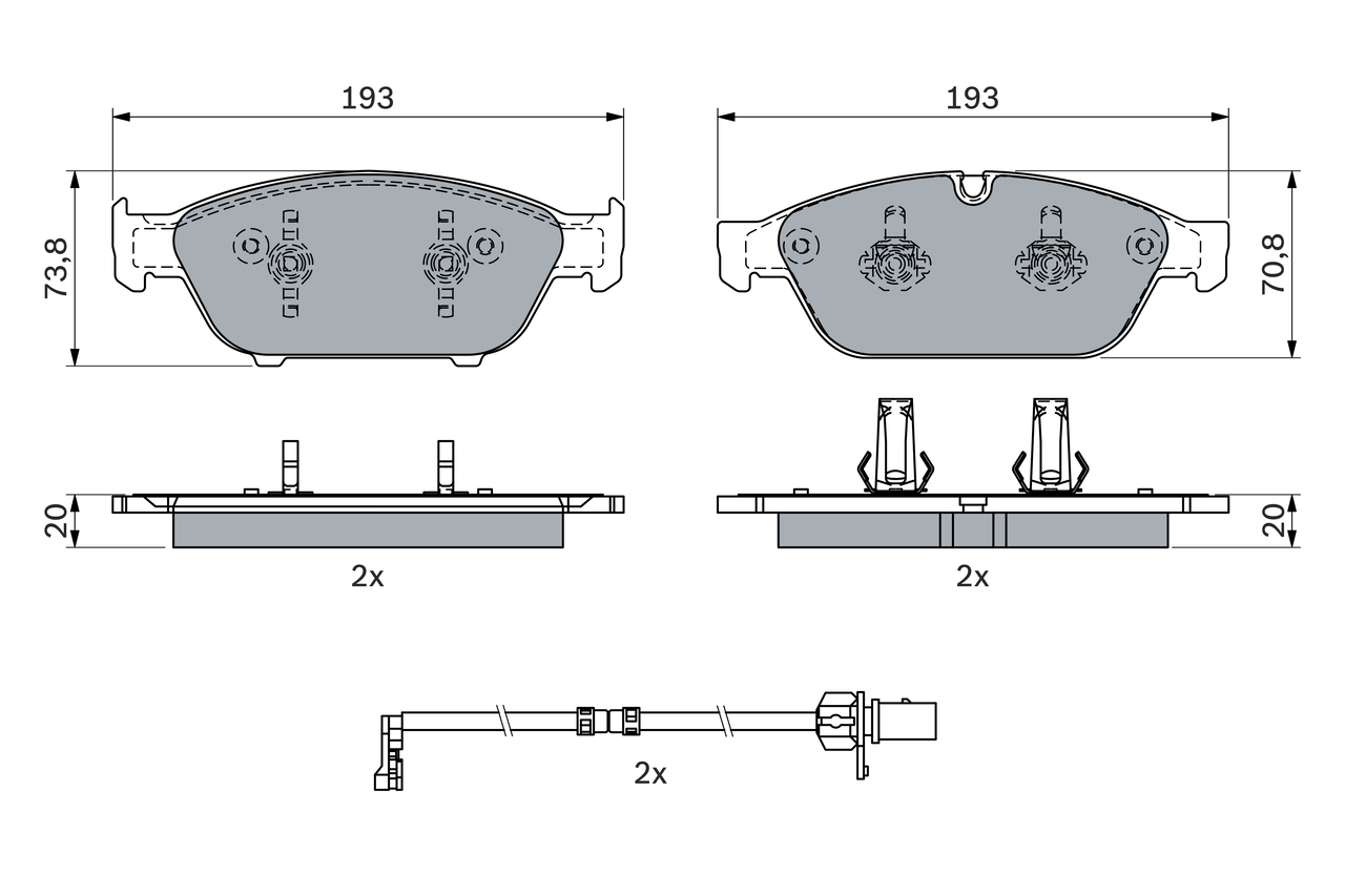 Brake Pad Set, disc brake - 0 986 494 987 BOSCH
