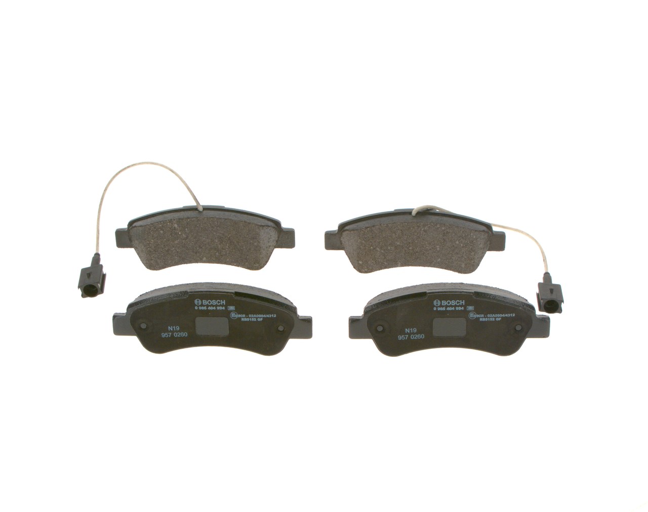 Brake Pad Set, disc brake - 0 986 494 994 BOSCH
