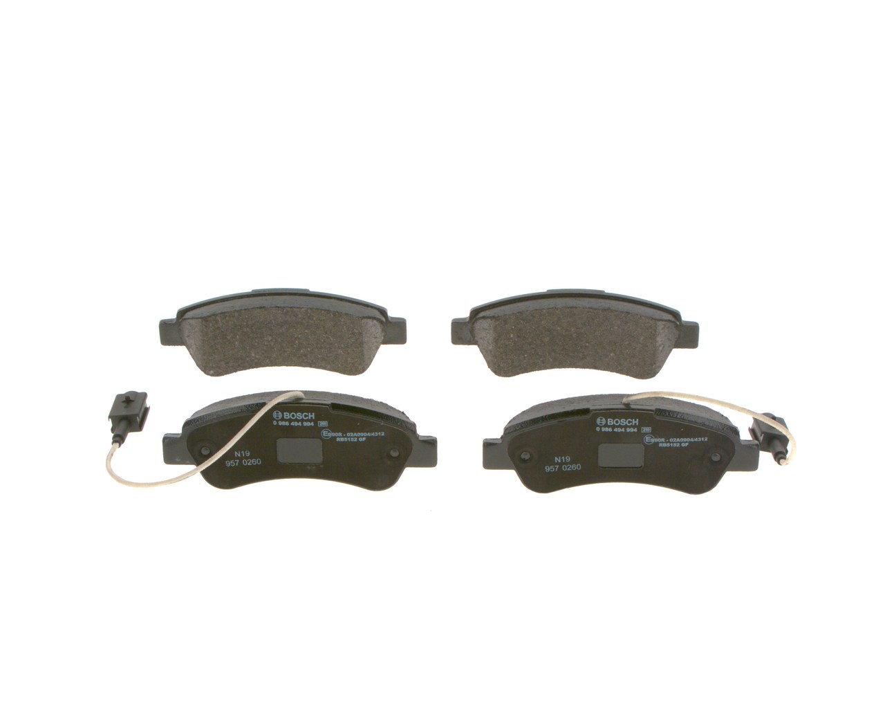 Brake Pad Set, disc brake - 0 986 494 994 BOSCH