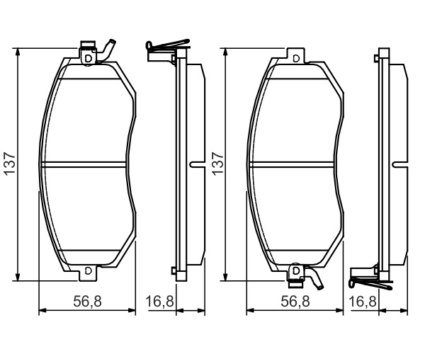 Brake Pad Set, disc brake - 0 986 495 125 BOSCH