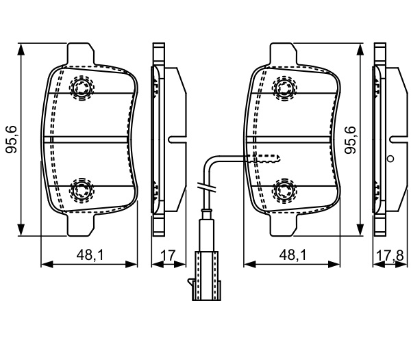 Brake Pad Set, disc brake - 0 986 495 305 BOSCH