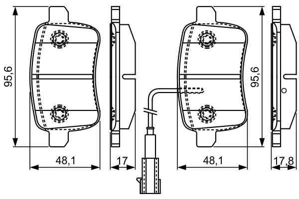Brake Pad Set, disc brake - 0 986 495 305 BOSCH