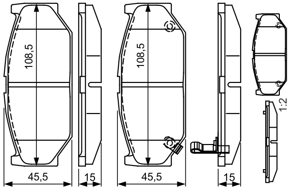 Brake Pad Set, disc brake - 0 986 495 308 BOSCH