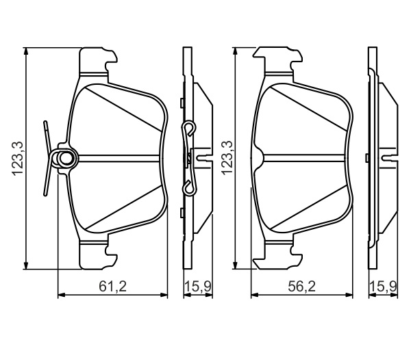 Brake Pad Set, disc brake - 0 986 495 346 BOSCH
