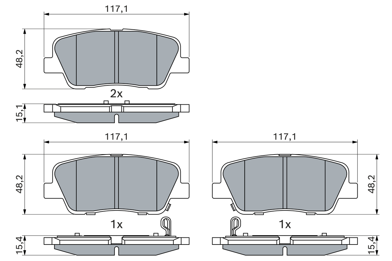 Brake Pad Set, disc brake - 0 986 495 370 BOSCH