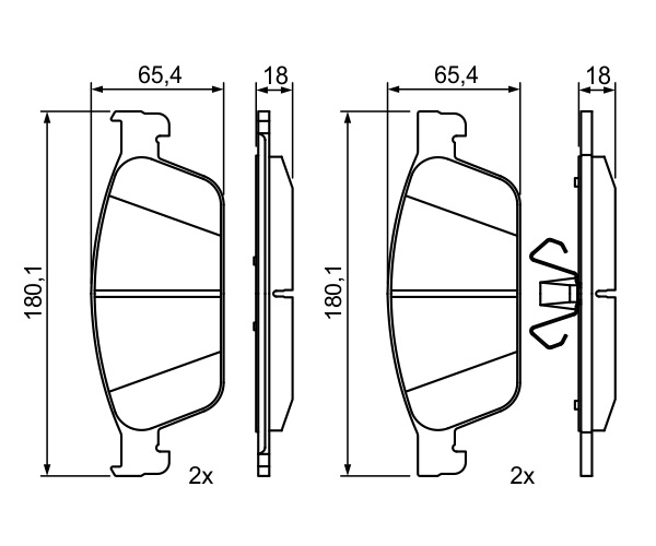 Brake Pad Set, disc brake - 0 986 495 388 BOSCH