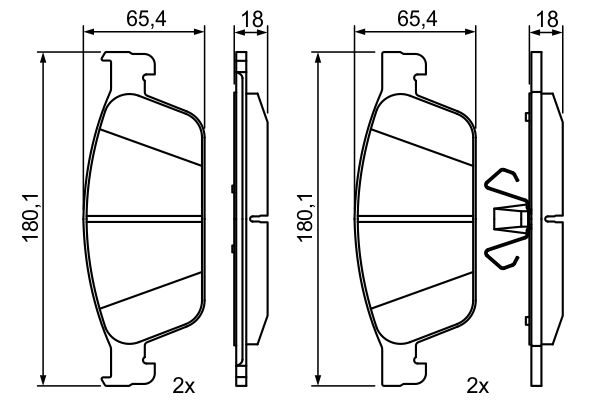 Brake Pad Set, disc brake - 0 986 495 388 BOSCH