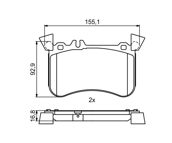 Brake Pad Set, disc brake - 0 986 495 398 BOSCH