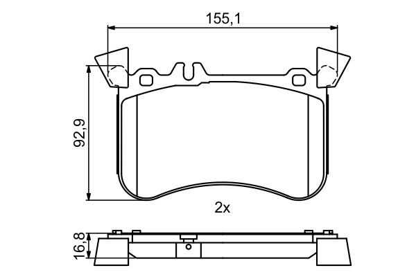 Brake Pad Set, disc brake - 0 986 495 398 BOSCH