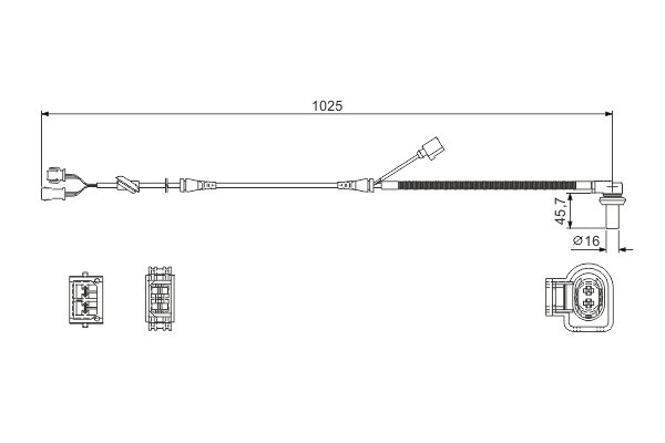 Sensor, wheel speed - 0 986 594 002 BOSCH