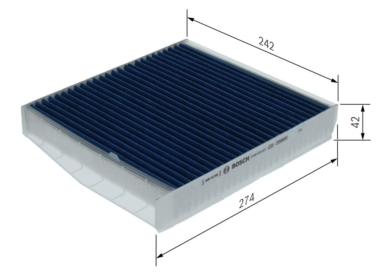 Filter, interior air - 0 986 628 621 BOSCH