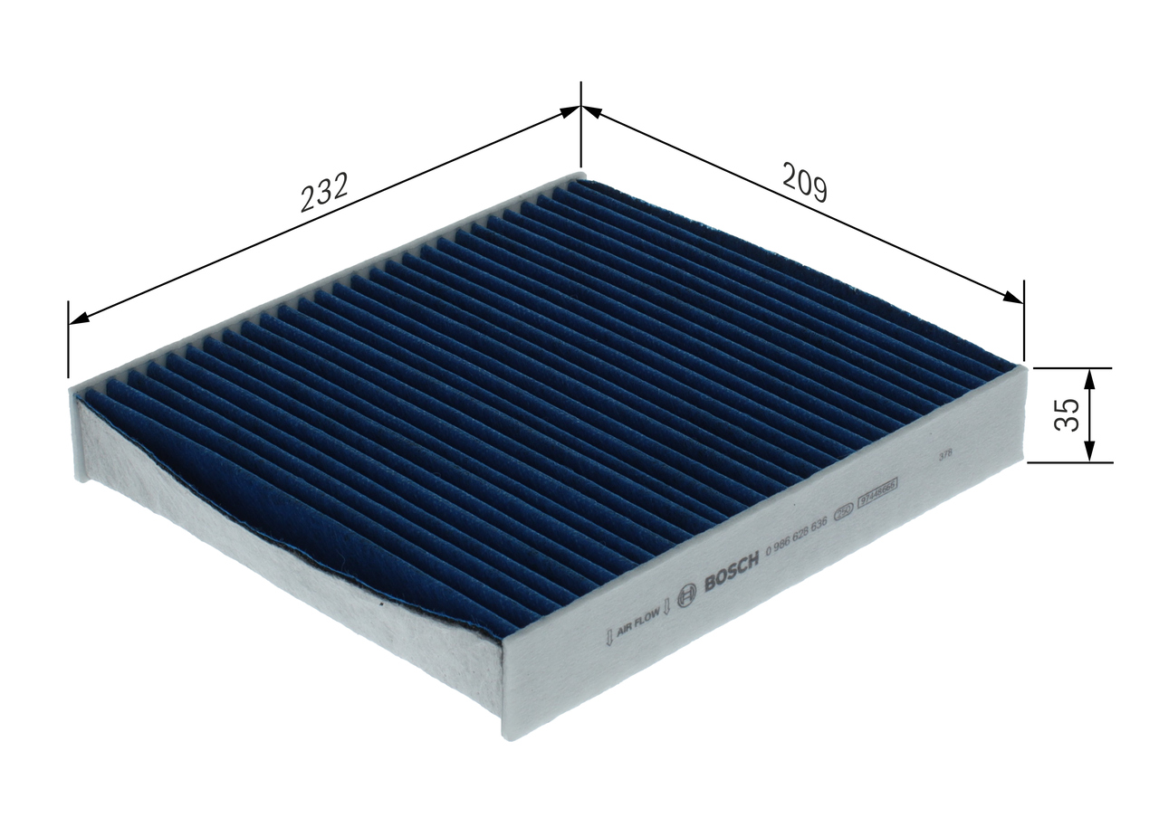 Filter, interior air - 0 986 628 636 BOSCH