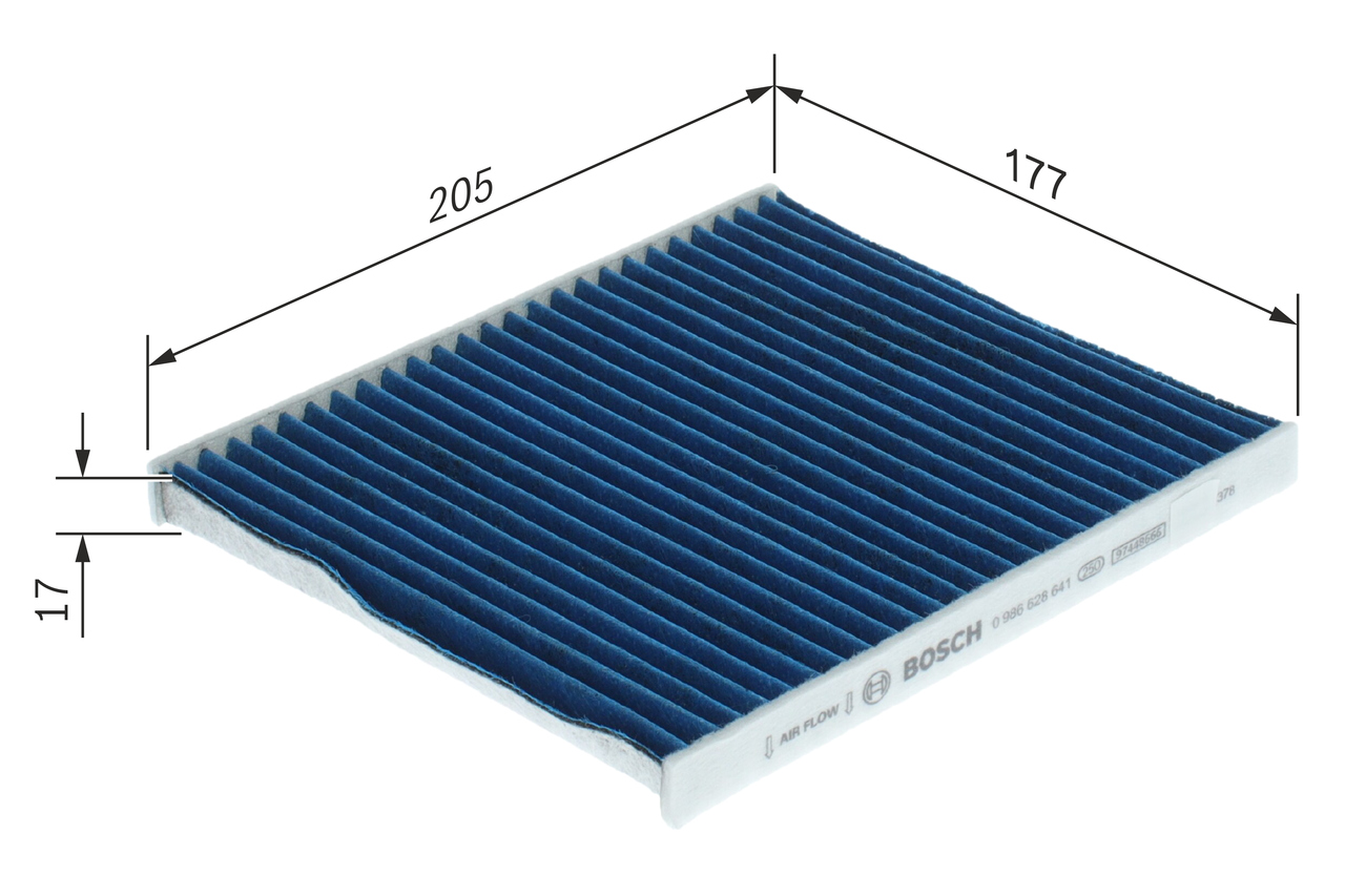 Filtro, Aria abitacolo - 0 986 628 641 BOSCH