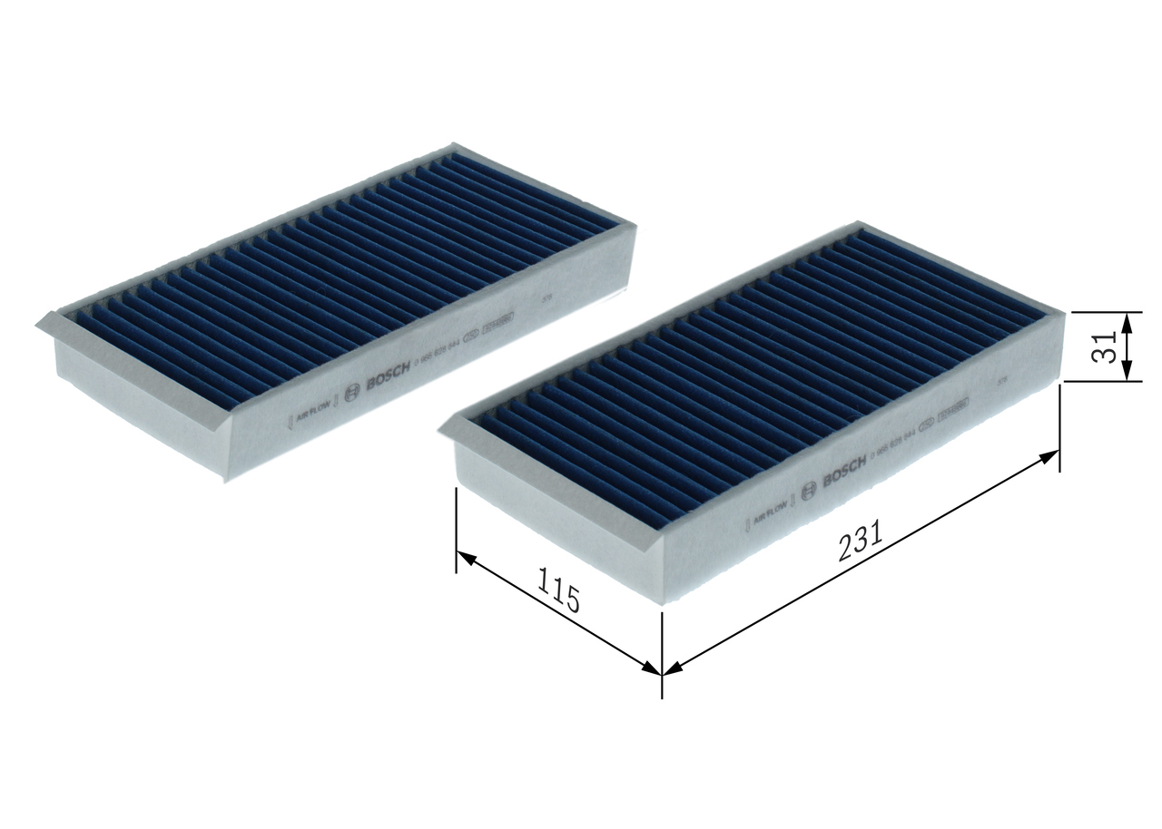 Filter, interior air - 0 986 628 644 BOSCH