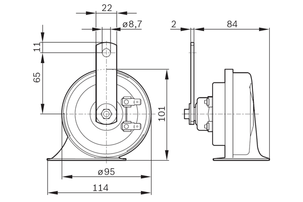 Fanfare Horn - 0 986 AH0 501 BOSCH