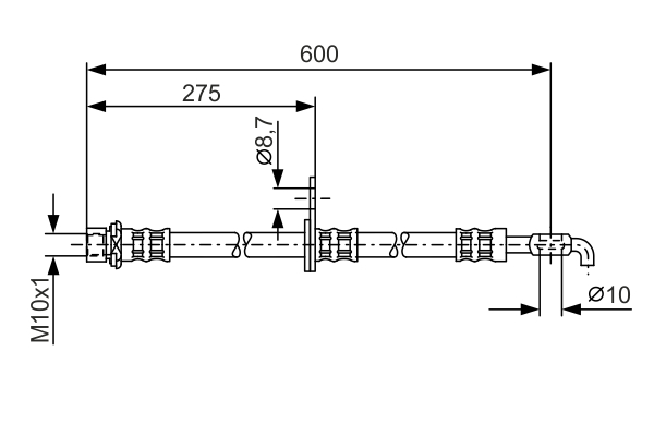 Brake Hose - 1 987 476 229 BOSCH