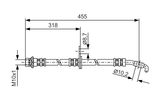 Brake Hose - 1 987 476 255 BOSCH
