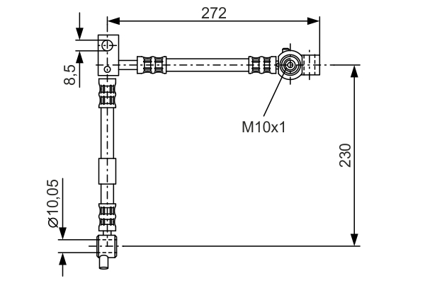 Brake Hose - 1 987 476 361 BOSCH