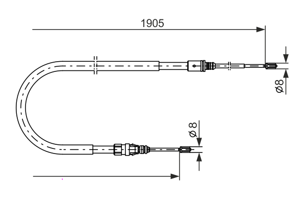 Cable, parking brake - 1 987 477 237 BOSCH
