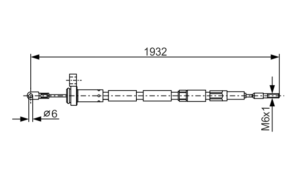 Cable, parking brake - 1 987 477 346 BOSCH