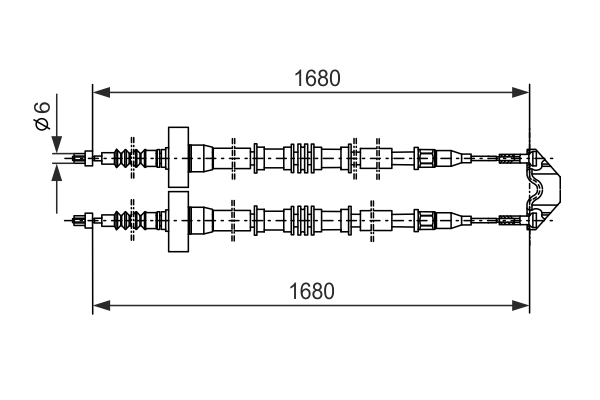 trosas, stovėjimo stabdys - 1 987 477 528 BOSCH