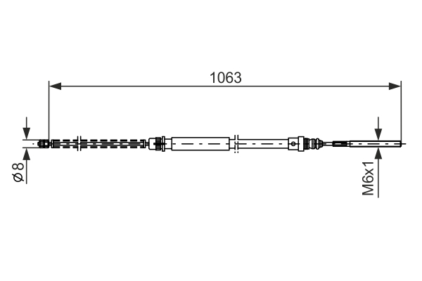 Cavo comando, Freno stazionamento - 1 987 477 568 BOSCH
