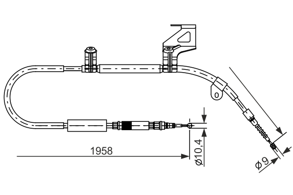 Cavo comando, Freno stazionamento - 1 987 477 604 BOSCH