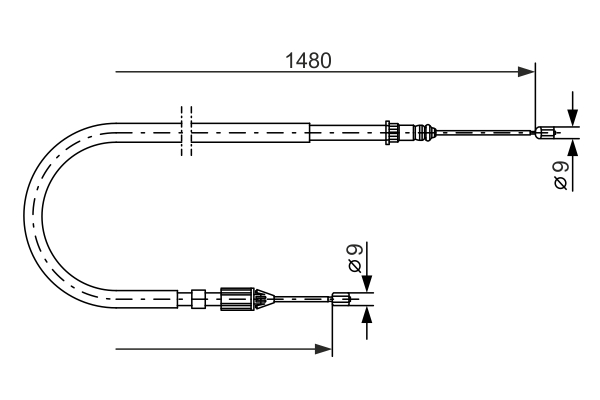 Cable, parking brake - 1 987 477 653 BOSCH